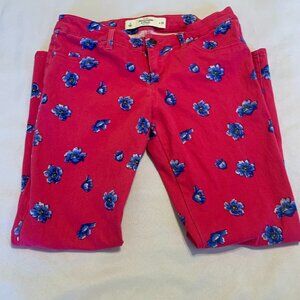 Abercrombie & Fitch Sizw 2 26 Hot Pink with blue flowers